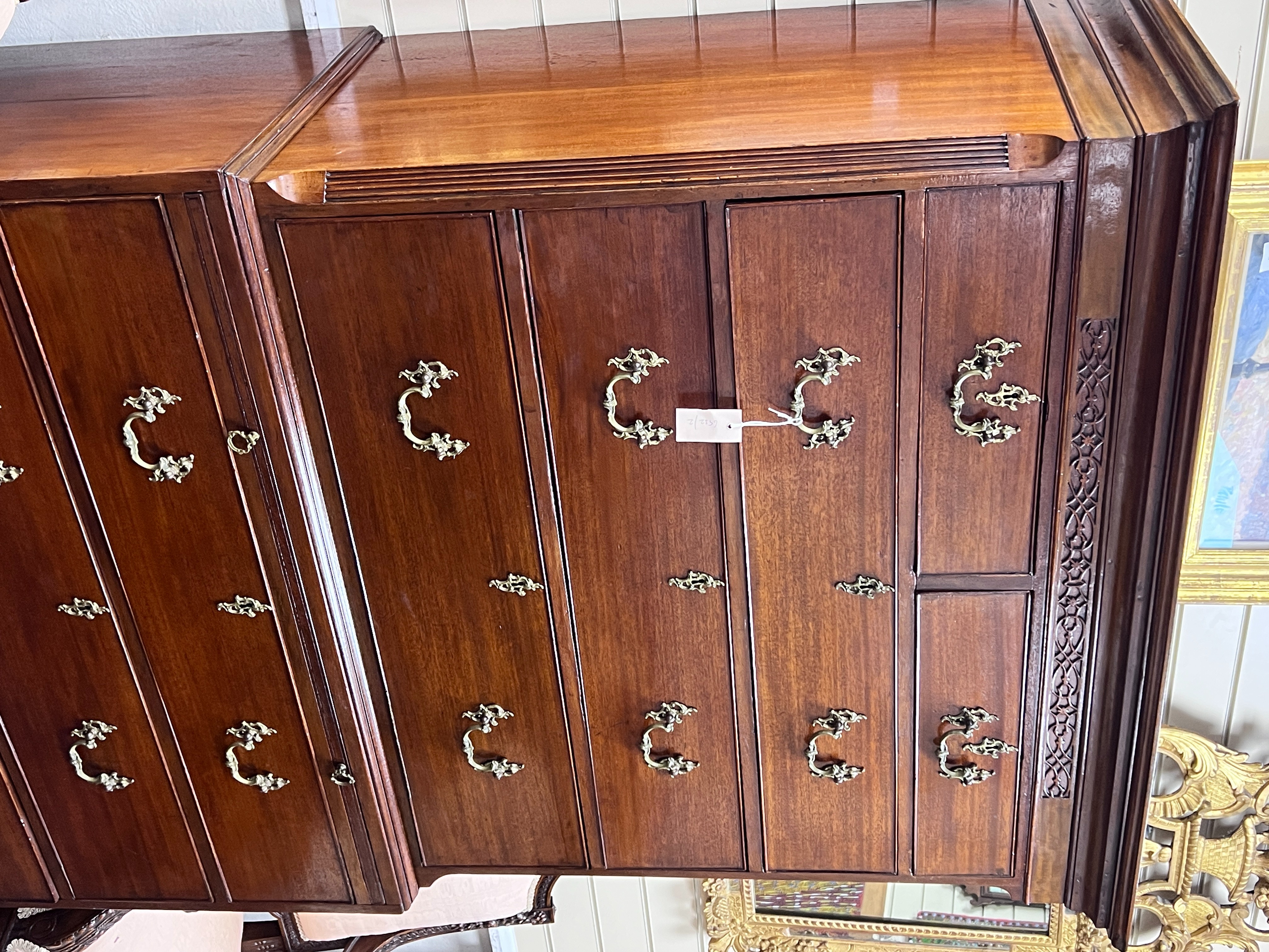 A George III mahogany chest on chest, width 107cm, depth 57cm, height 189cm